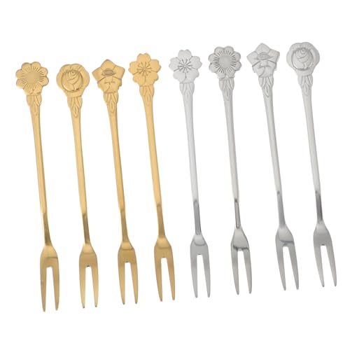 FONDOTIN 8 Stück Teiliges Edelstahl Dessertgabeln mit Blumenmotiv Rostfrei Vielseitig für Obst Kuchen Buffet und Party Stilvolles Design in Silber und Wiederverwendbar und Robust FONDOTIN 8 Stück Teiliges Edelstahl Dessertgabeln mit Blumenmotiv Rostfrei Vielseitig für Obst Kuchen Buffet und Party Stilvolles Design in Silber und Wiederverwendbar und Robust von FONDOTIN