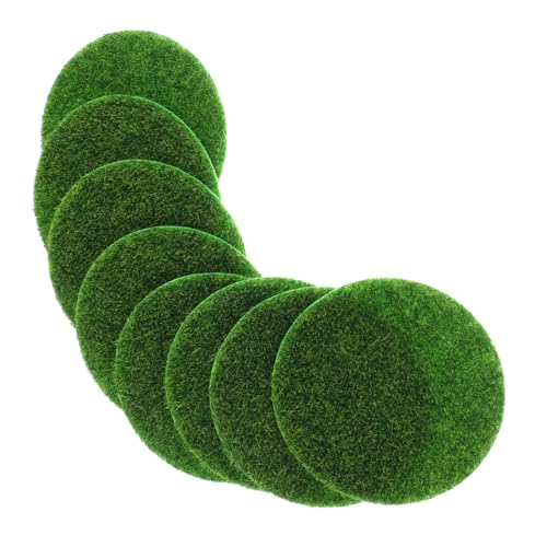 FONDOTIN 8 Stück Teiliges Künstlicher Grasmatten für Miniaturgärten DIY Dekorationsmaterial für Puppenhäuser Runde Form Durchmesser für Kreative Projekte und Besondere Anlässe von FONDOTIN