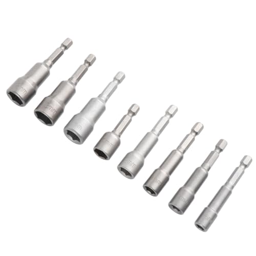 FONDOTIN 8 Stück Teiliges Vanadium Stecknuss Set mit Magnetischem Halter aus Gehärtetem Vanadium Stahl Kompatibel mit Bohrmaschinen und Schraubern Langlebig und Präzise Einsetzbar von FONDOTIN