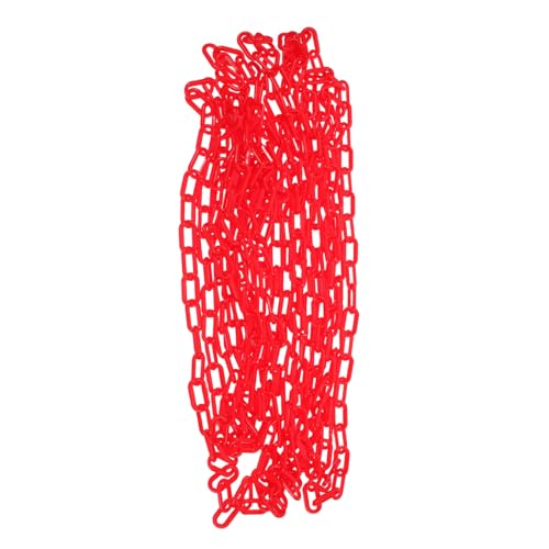 FONDOTIN Absperrkette Kunststoff Rot Sicherheitskette Wetterfest Flexible Absperrung Für Baustelle Bau Verkehrsabsperrung Warnkette Sichtbar Kunststoff Gliederkette von FONDOTIN