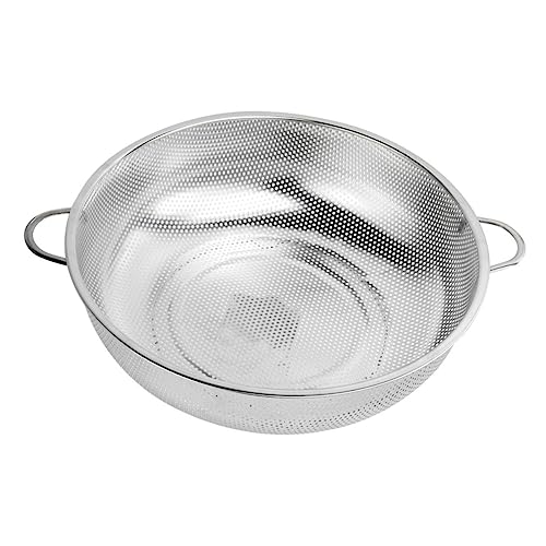 FONDOTIN Abtropfkorb für Obst und Gemüse Multifunktionale Küchensieb mit Mikroperforationen zum Abgießen und Waschen Silber von FONDOTIN
