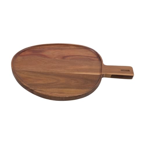 FONDOTIN Acacia Holz Pizza Servierplatte Vielseitiges Holztablett für Sushi Steak Brot Langlebig Pflegeleicht Resistent gegen Gerüche und Flecken für Küche und Gastronomie von FONDOTIN