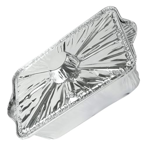FONDOTIN Alufolientopf mit Deckel für Grill und Camping Rechteckiger Backfolientopf Hitzebeständig für Mikrowelle Backofen und Heißluftfritteuse Lebensmittelschutz und Einfache von FONDOTIN