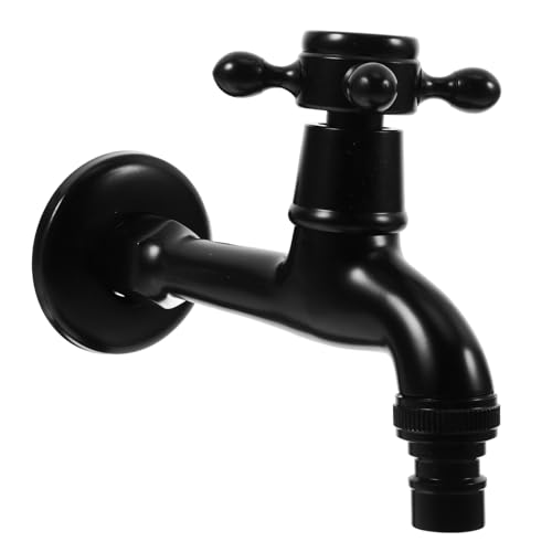 FONDOTIN Antike Waschmaschinen Wasserhahn aus Messing Wandmontierter Vintage Waschtischarmatur Rostfrei Langlebig Geeignet für Küche Bad Waschbecken und Außenbereich Schwarzer Retro Stil von FONDOTIN