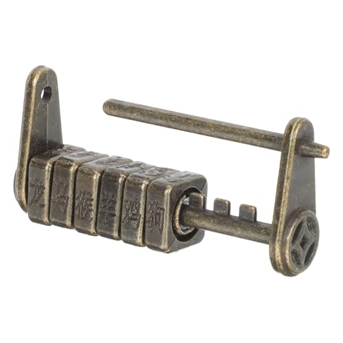FONDOTIN Antikes Chinesisches Vorhängeschloss aus Kleines Retro passwortschloss mit Fünfstelliger Kombination Rostfrei für Schmuck Geschenkboxen Authentisches Vintage design FONDOTIN Antikes Chinesisches Vorhängeschloss aus Kleines Retro passwortschloss mit Fünfstelliger Kombination Rostfrei für Schmuck Geschenkboxen Authentisches Vintage design von FONDOTIN