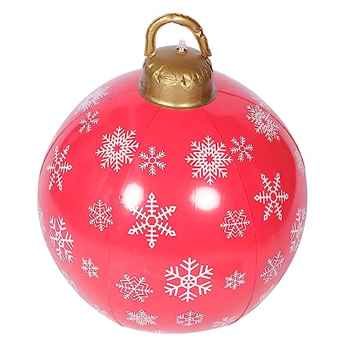 FONDOTIN Aufblasbarer Weihnachtsball Rot mit Schneeflocken Muster PVC Weihnachtsdeko für Innen Außen Garten Terrasse Party Festliche Weihnachtskugel Ornament FONDOTIN Aufblasbarer Weihnachtsball Rot mit Schneeflocken Muster PVC Weihnachtsdeko für Innen Außen Garten Terrasse Party Festliche Weihnachtskugel Ornament von FONDOTIN