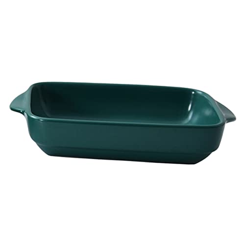 FONDOTIN Backform Rechteckig mit Binaural Griffen Antihaftbeschichtetes Backblech für Kuchen Brot und Aufläufe Matte Grüne Auflaufform für Haushalt und Küche Langlebig und Leicht zu von FONDOTIN