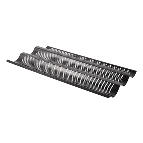 FONDOTIN Baguette Backform mit Schlitzen Antihaftbeschichtetes Hitzebeständiges French Bread Baking Tray Rostfrei Leicht zu Reinigen für Haus und Profi FONDOTIN Baguette Backform mit Schlitzen Antihaftbeschichtetes Hitzebeständiges French Bread Baking Tray Rostfrei Leicht zu Reinigen für Haus und Profi von FONDOTIN