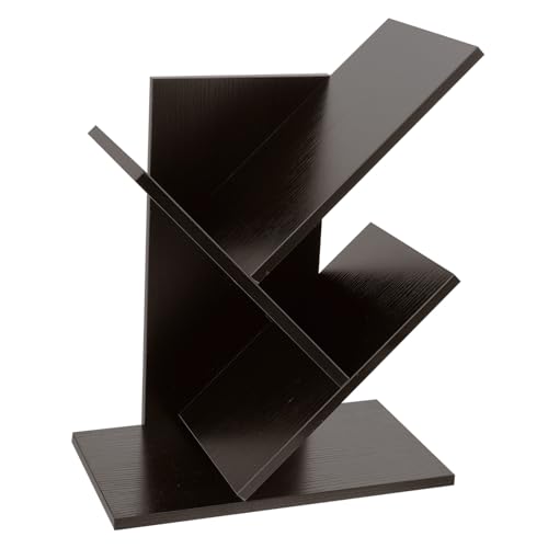 FONDOTIN Baumförmiges Desktop Regal aus Vinyl schallplattenhalter Multifunktionales Schreibtischregal für Bücher Medien und Alben Platzsparend Stabil Schwarzbraun von FONDOTIN