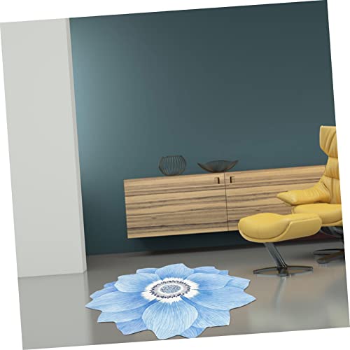 FONDOTIN Blumenförmiger Teppich Lotusblau Rutschfester Weicher Kurzflor Teppich für Wohnzimmer Schlafzimmer Dekorativer Bodenmatte für Bettseite und Flur Waschbar und Pflegeleicht FONDOTIN Blumenförmiger Teppich Lotusblau Rutschfester Weicher Kurzflor Teppich für Wohnzimmer Schlafzimmer Dekorativer Bodenmatte für Bettseite und Flur Waschbar und Pflegeleicht von FONDOTIN