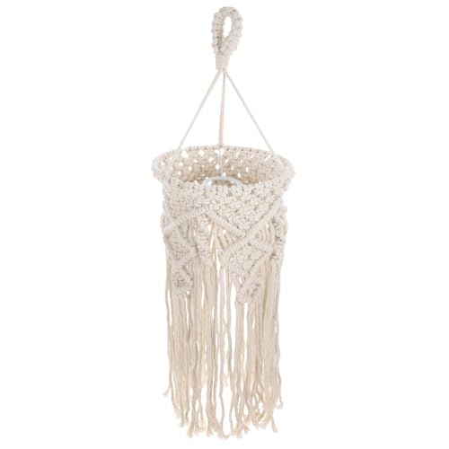 FONDOTIN Boho Lampenschirm Handgewebt Dekorative Deckenleuchte Abdeckung Kreativer Makramee Lampenschirm für Wohnzimmer Esszimmer Schlafzimmer Leichter Pflegeleichter Deckenlampenschirm FONDOTIN Boho Lampenschirm Handgewebt Dekorative Deckenleuchte Abdeckung Kreativer Makramee Lampenschirm für Wohnzimmer Esszimmer Schlafzimmer Leichter Pflegeleichter Deckenlampenschirm von FONDOTIN