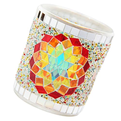 FONDOTIN Bunter Glas Kerzenhalter mit Blumenmotiv Eleganter Dekoration für Tisch Hochzeit Aromatherapie Romantische Stimmung Hochwertiges Glas Orangefarbene Ausführung FONDOTIN Bunter Glas Kerzenhalter mit Blumenmotiv Eleganter Dekoration für Tisch Hochzeit Aromatherapie Romantische Stimmung Hochwertiges Glas Orangefarbene Ausführung von FONDOTIN