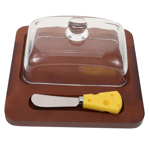 FONDOTIN Butterdose mit Glasdeckel und Metallmesser Quadratischer Butterbehälter aus Holz Luftdichtes Butteraufbewahrungsset für Frische Butter für Kühlschrank und Esstisch Nordischer Stil FONDOTIN Butterdose mit Glasdeckel und Metallmesser Quadratischer Butterbehälter aus Holz Luftdichtes Butteraufbewahrungsset für Frische Butter für Kühlschrank und Esstisch Nordischer Stil von FONDOTIN