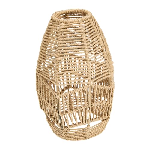 FONDOTIN Chinesischer Stil Lampenschirm aus Papierseil Imitation Rattan Deckenleuchte Lampenabdeckung Vintage Design für Bar Restaurant Wohnzimmer Wohnambiente von FONDOTIN