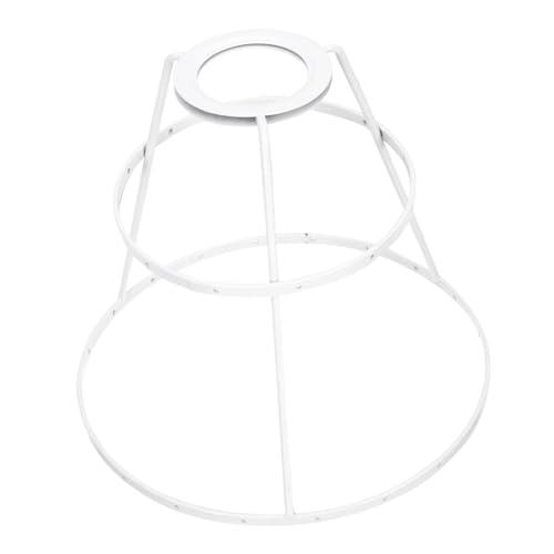 FONDOTIN DIY Lampenschirmhalter aus Eisen Weißer Konischer Doppelstöckiger Lampenschirmrahmen für Tischlampen Robust Rostfrei Einfach zu Montieren Kompatibel mit Meisten Tisch Stehlampen von FONDOTIN