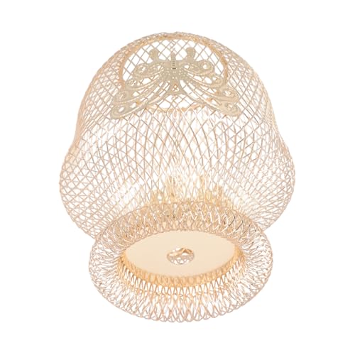 FONDOTIN Dekorativer Lampenschirm aus Goldenem Eisen Draht Retro stil Lichtabdeckung Langlebiger und Praktischer Lampenschirm für Deckenleuchte Stehlampe und Wohnraumdekoration von FONDOTIN