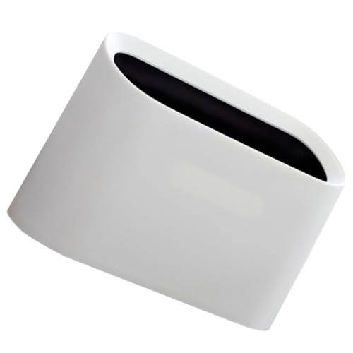 FONDOTIN Doppelwandiger Mini Tischmülleimer Weiß Kunststoff Kleiner Abfallkorb für Schreibtisch Büro Vanity Tisch Geruchsdicht Einfach zu Reinigen von FONDOTIN