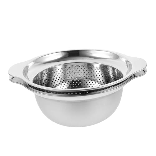 FONDOTIN Edelstahl Abtropfschüssel Teilig Sieb mit Griffen Rostfrei Stapelbar Schnelles Abtropfen für Obst Gemüse Pasta Multifunktional als Wasch und Rührschüssel Platzsparend für Haushalt FONDOTIN Edelstahl Abtropfschüssel Teilig Sieb mit Griffen Rostfrei Stapelbar Schnelles Abtropfen für Obst Gemüse Pasta Multifunktional als Wasch und Rührschüssel Platzsparend für Haushalt von FONDOTIN
