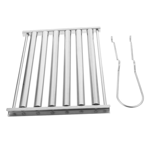 FONDOTIN Edelstahl Barbecue Wurstroller mit Grillrost und Zange Langlebiges Hitzebeständiges BBQ Zubehör für Outdoor Camping Garten und Picknick Leicht zu Reinigen und Wiederverwendbar von FONDOTIN