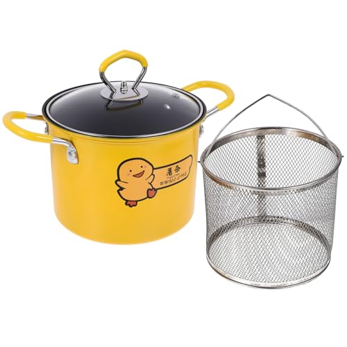 FONDOTIN Edelstahl Fritteuse mit Hitzebeständigem Korb und Rutschfestem Griff Tiefer Küchen Frying Pot für Vielseitiges Braten Energiesparend und Langlebig Geeignet für Induktionsherde und von FONDOTIN