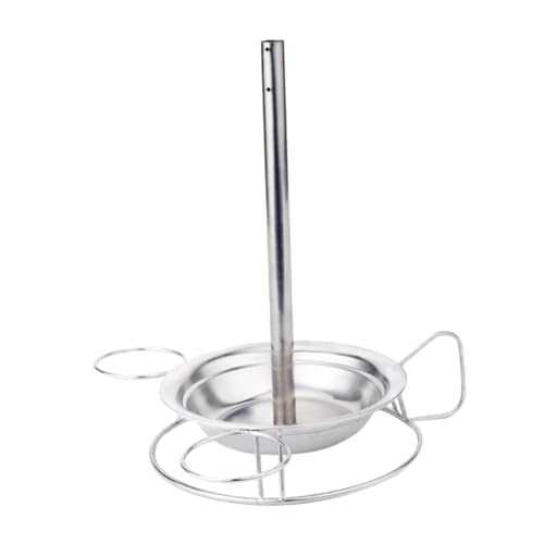 FONDOTIN Edelstahl Hähnchenhalter mit Zwei Platten Aufrechtes Grillrost für Brathähnchen Vielseitiger Geflügel Bräter für Gasgrill Holzkohlegrill Ofen und Outdoor Camping von FONDOTIN