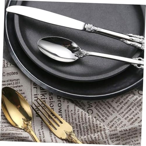 FONDOTIN Edelstahl Western Esslöffel Silber Besteck Leicht Langlebig für Hotel Restaurant Zuhause Einfaches Design Spülmaschinenfest für Tischgedeck und Speisenservierung FONDOTIN Edelstahl Western Esslöffel Silber Besteck Leicht Langlebig für Hotel Restaurant Zuhause Einfaches Design Spülmaschinenfest für Tischgedeck und Speisenservierung von FONDOTIN