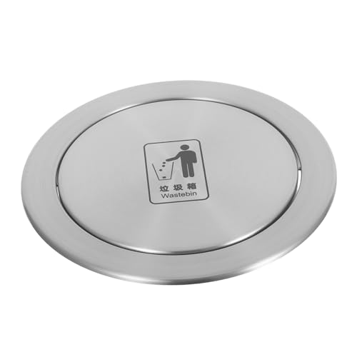 FONDOTIN Einbaudeckel für Müllbehälter Runde Küchenabfallbehälter Abdeckung Eingelassener Schwingdeckel Platzsparend Flap Deckel für Bad und Küche von FONDOTIN