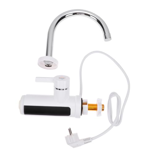 FONDOTIN Einstellbarer Edelstahl Durchlauferhitzer Wasserhahn Weiß mit Gebogenem Rohr Praktischer Haushaltswasserhahn für Bad und Küche Schnelles Heizen Einfache Montage Langlebig und FONDOTIN Einstellbarer Edelstahl Durchlauferhitzer Wasserhahn Weiß mit Gebogenem Rohr Praktischer Haushaltswasserhahn für Bad und Küche Schnelles Heizen Einfache Montage Langlebig und von FONDOTIN