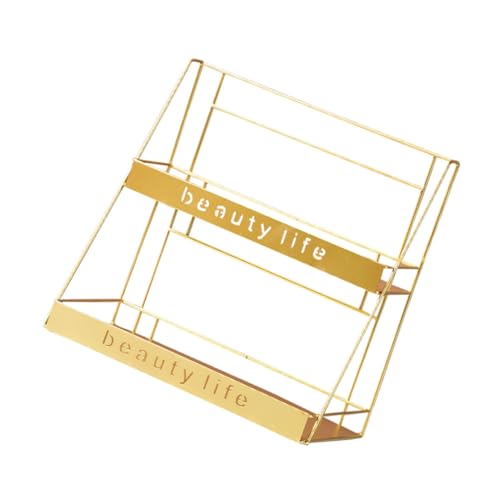 FONDOTIN Eisen Aufbewahrungsregal Badezimmer Doppelstöckiges Desktop Organizer Regal Bad Wc Regal für Kosmetik und Sundries Rostfrei Stabiles Badregal für Arbeitsplatte und Wandmontage von FONDOTIN