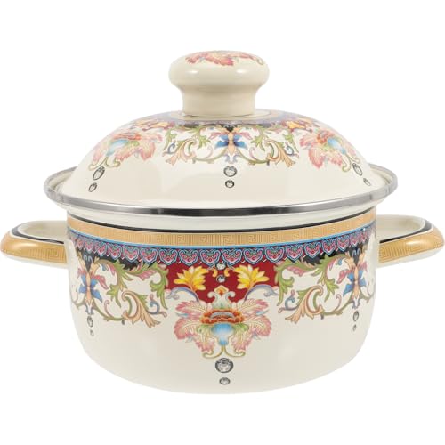 FONDOTIN Emaille Suppentopf Dicker Kochtopf mit Zwei Griffen Ergonomisch Hitzebeständig Flacher Boden für Gleichmäßige Wärmeverteilung Vielseitig zum Kochen von Soßen Milch und Babynahrung FONDOTIN Emaille Suppentopf Dicker Kochtopf mit Zwei Griffen Ergonomisch Hitzebeständig Flacher Boden für Gleichmäßige Wärmeverteilung Vielseitig zum Kochen von Soßen Milch und Babynahrung von FONDOTIN