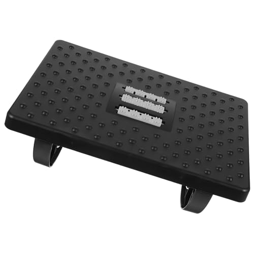 FONDOTIN Ergonomische Verstellbare Fußstütze Rutschfester Oberfläche Stabiler Bürohocker unter Schreibtisch Entlastet Beine und Fördert Gesunde Sitzhaltung Schwarz für Zuhause und Büro von FONDOTIN