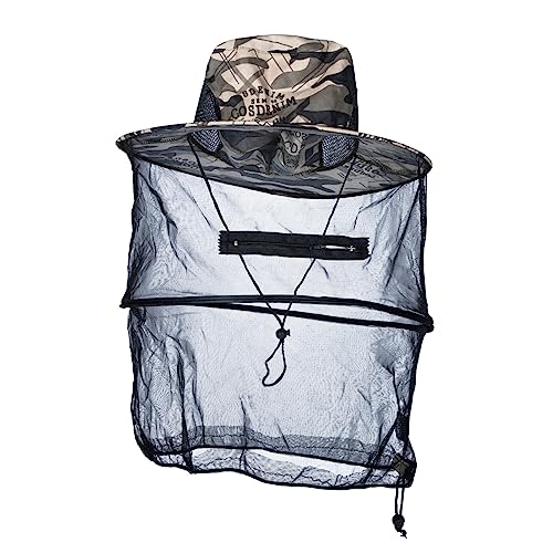 FONDOTIN Faltbarer Outdoor Schutz Hut mit Breiter Krempe und Atmungsaktivem Netz für Damen und Herren Insektenschutz für Angeln Gartenarbeit und Reisen Leichter Kopfschutz gegen Mücken von FONDOTIN