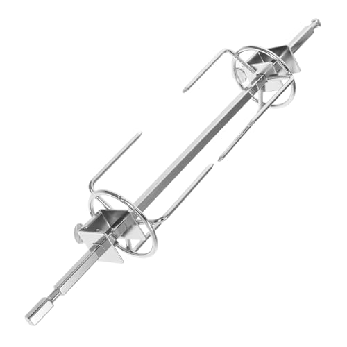 FONDOTIN Grillhähnchengabel mit Achsen Drehspieß Stab Robustes Ofen und BBQ Küchenzubehör für Grillhähnchen und Fleischspieße für Garten und Heimgrill von FONDOTIN