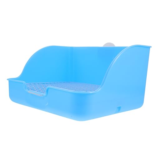 FONDOTIN Große Blaue Kaninchen Toilette aus Strapazierfähigem PP mit Wanddesign Kompakt und Tragbar für Hunde Kaninchen Meerschweinchen und Chinchillas zur Hygienischen Nutzung im von FONDOTIN