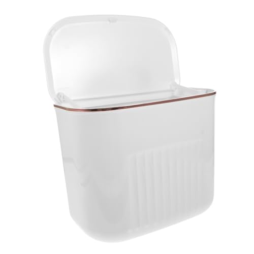 FONDOTIN Hängender Mülleimer mit Deckel Stabile Aufbewahrungsbox für Küche und Bad Platzsparend Geruchsdicht Robust und Einfach zu Reinigen Weiß Klein von FONDOTIN