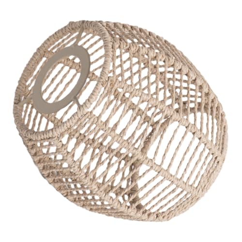FONDOTIN Handgewebter Deckenlampenschirm aus Naturmaterialien Kompakt und Installieren Vielseitig Passend für Pendelleuchte Bad Küche Rustikaler Boho Stil Wohnraumbeleuchtung von FONDOTIN