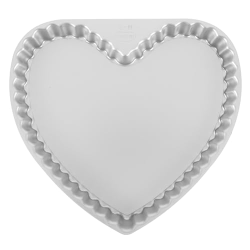 FONDOTIN Herzförmige Kuchenform aus Aluminiumlegierung mit Abnehmbarem Boden Antihaftbeschichtet Praktische Backform für Einfache Reinigung und Schonendes Herauslösen von Kuchen von FONDOTIN