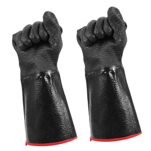FONDOTIN Hitzebeständige Neopren Grillhandschuhe Feuerfeste Wasser und Ölresistente Bbq Handschuhe mit Flexiblem Fünf Finger Design Rutschfest Vielseitig für Outdoor Kochen und Backen von FONDOTIN