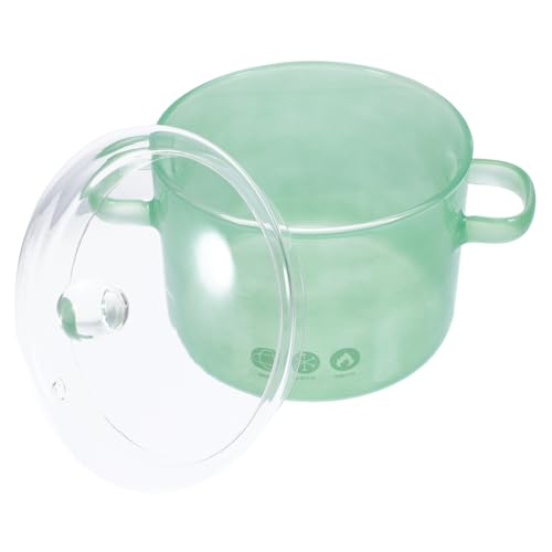 FONDOTIN Hitzebeständiger Kochtopf mit Deckel Transparenter Borosilikatglas Topf für Herd Doppelgriff Suppentopf für Ramen Nudeln Suppe Vielseitiges Kochgeschirr für Schnelle Mahlzeiten von FONDOTIN