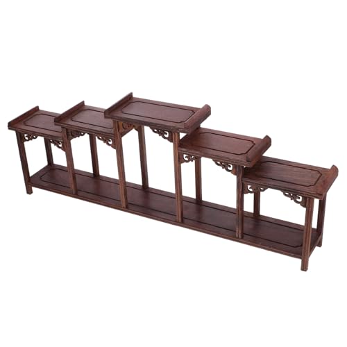 FONDOTIN Hochwertiger Holz Display Stand aus Robustem Hartholz Vielseitiger Action Figure Organizer für Sammlerstücke Kompakter Tisch Curio Rack zur Platzsparenden Wohn von FONDOTIN
