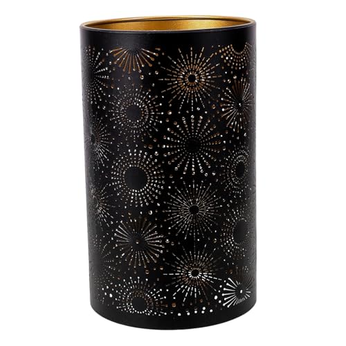 FONDOTIN Hollow out Lampenschirm Eisen Lasergravur Schwarz Gold Dekorativer Lampenschirm für Pendelleuchten Geeignet für Wohnzimmer Küche Flur und FONDOTIN Hollow out Lampenschirm Eisen Lasergravur Schwarz Gold Dekorativer Lampenschirm für Pendelleuchten Geeignet für Wohnzimmer Küche Flur und von FONDOTIN