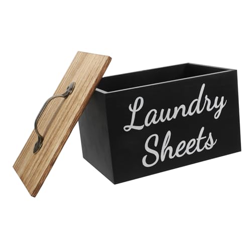 FONDOTIN Holz Aufbewahrungsbox mit Deckel für Wäschezubehör Großer Trocknertücher Behälter Langlebiger Waschraum Organizer Multifunktionale Box für Waschpulver und FONDOTIN Holz Aufbewahrungsbox mit Deckel für Wäschezubehör Großer Trocknertücher Behälter Langlebiger Waschraum Organizer Multifunktionale Box für Waschpulver und von FONDOTIN