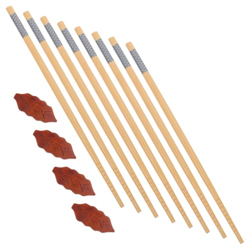 FONDOTIN Holz Essstäbchen mit Essstäbchenhalter Natürliches Holzgeschirr für Zuhause Hotel Restaurant Wiederverwendbar Glatte Oberfläche Geschenkset von FONDOTIN