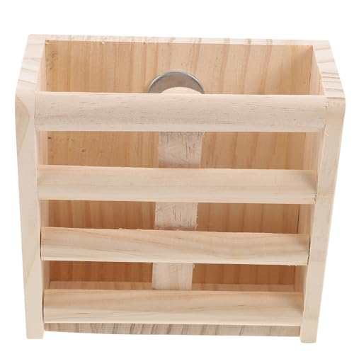 FONDOTIN Holz Heuraufe mit Fixator für Meerschweinchen Kaninchen Chinchilla Fest Installierbares Zaun Design Langlebig und Sicher Einfacher Einbau in Kleintierkäfig Praktischer von FONDOTIN
