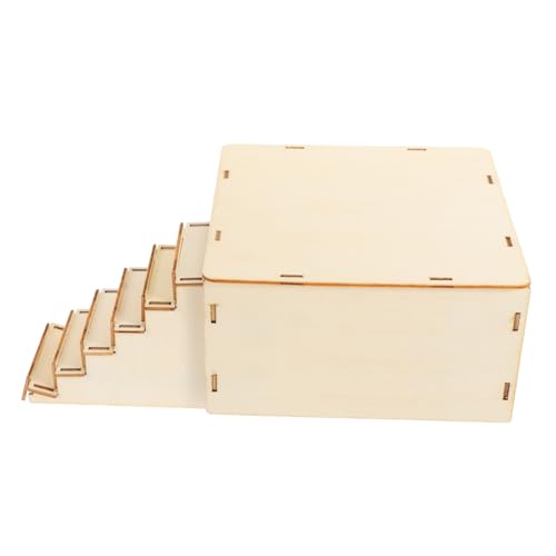 FONDOTIN Holz Kleintierhaus für Hamster und Meerschweinchen Gemütliches Schlafnest aus Natürlichem Holz mit Treppe für Spiel und für Kleine Haustiere von FONDOTIN