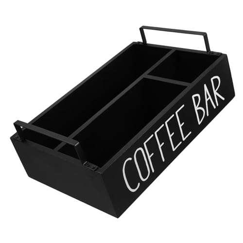 FONDOTIN Holz Organizer für Teebeutel und Zucker Multifunktionale Aufbewahrungsbox mit Fächern Eleganter Schwarzer Teebeutelhalter für Küchentheke Teilig Stilvolles Design FONDOTIN Holz Organizer für Teebeutel und Zucker Multifunktionale Aufbewahrungsbox mit Fächern Eleganter Schwarzer Teebeutelhalter für Küchentheke Teilig Stilvolles Design von FONDOTIN