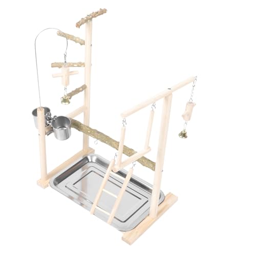 FONDOTIN Holz Vogelstand Freisitz Papageien Spielplatz mit Leiter und Futternapf Stabiles Kauspielzeug und Trainingssitzstange aus Natürlichem Holz für Wellensittiche und Kleine Vögel FONDOTIN Holz Vogelstand Freisitz Papageien Spielplatz mit Leiter und Futternapf Stabiles Kauspielzeug und Trainingssitzstange aus Natürlichem Holz für Wellensittiche und Kleine Vögel von FONDOTIN