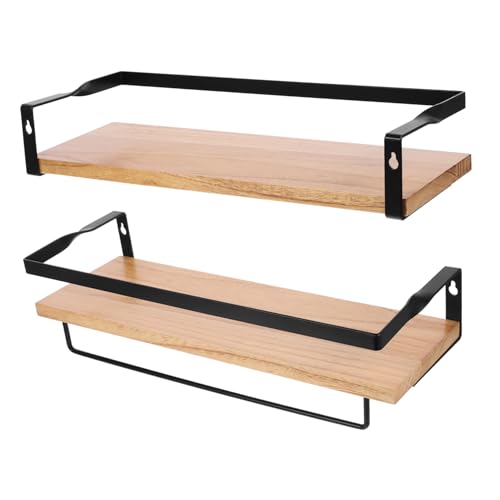 FONDOTIN Holz Wandregal Schwebendes Wandboard mit Handtuchhalter Stabiles Holz Regal für Bad Küche Wohnzimmer Platzsparend und Einfach zu Montieren Vielseitige Wanddeko Ablage FONDOTIN Holz Wandregal Schwebendes Wandboard mit Handtuchhalter Stabiles Holz Regal für Bad Küche Wohnzimmer Platzsparend und Einfach zu Montieren Vielseitige Wanddeko Ablage von FONDOTIN