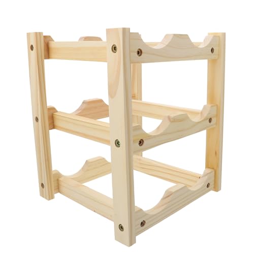 FONDOTIN Holz Weinregal Rotweinhalter Schmal Stehend Weinaufbewahrung Ablage Europäischer Stil für Küche Wohnzimmer Bpa frei Robust Praktische Flaschenablage von FONDOTIN