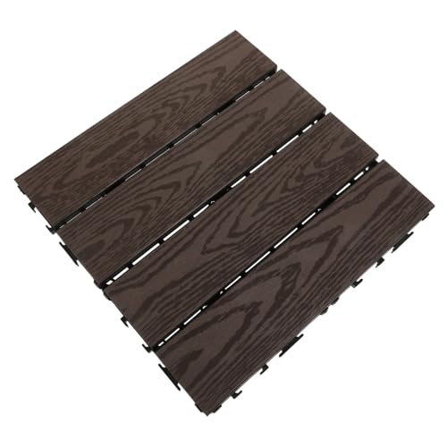 FONDOTIN Interlocking Balkonfliesen aus Hochwertigem Kunststoff Wetterfest und UV Beständig Rutschfeste Terrasse Bodenplatten Einfach zu Verlegen für Garten Pool und Außenbereich von FONDOTIN